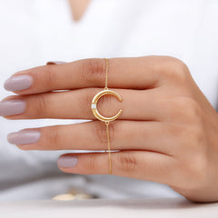 Certified Diamond Moon Chain Bracelet