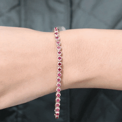 5.51 Carat Lab Grown Ruby Tennis Bracelet for Women