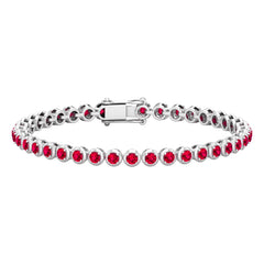 5.51 Carat Lab Grown Ruby Tennis Bracelet for Women