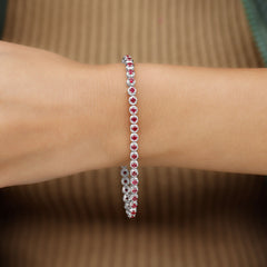 5.51 Carat Lab Grown Ruby Tennis Bracelet for Women