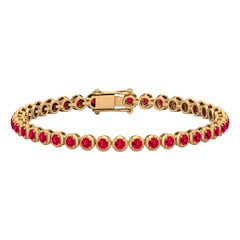 5.51 Carat Lab Grown Ruby Tennis Bracelet for Women