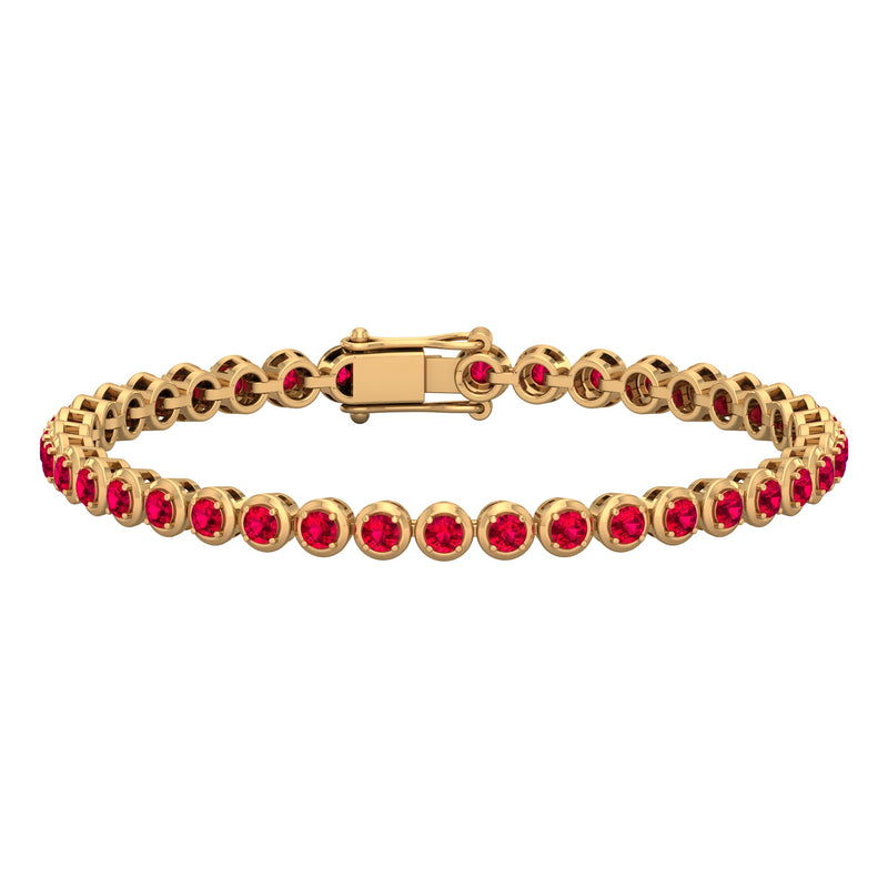 5.51 Carat Lab Grown Ruby Tennis Bracelet for Women