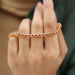 5.51 Carat Lab Grown Ruby Tennis Bracelet for Women