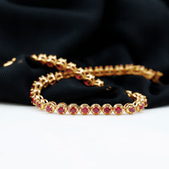 5.51 Carat Lab Grown Ruby Tennis Bracelet for Women