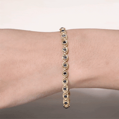 2.61 Carat Black Onyx Tennis Bracelet with Certificate