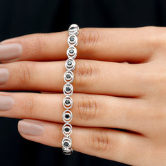 2.61 Carat Black Onyx Tennis Bracelet with Certificate