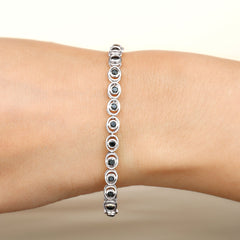 2.61 Carat Black Onyx Tennis Bracelet with Certificate