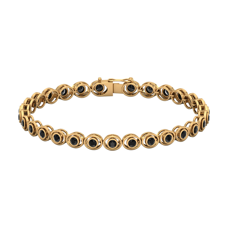 2.61 Carat Black Onyx Tennis Bracelet with Certificate
