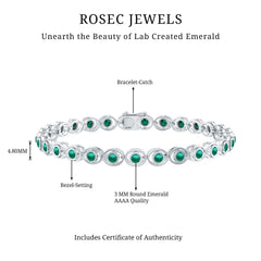 Lab Created Emerald Tennis Bracelet in Bezel Setting