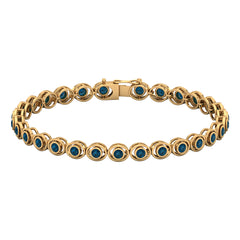 Bezel Set London Blue Topaz Tennis Bracelet for Women