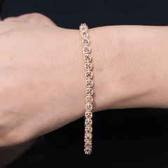 Natural 3.4 Carat Amethyst Tennis Bracelet for Women