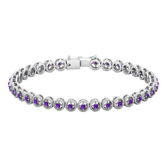 Natural 3.4 Carat Amethyst Tennis Bracelet for Women
