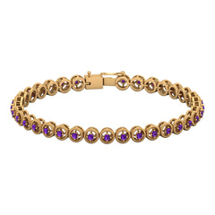 Natural 3.4 Carat Amethyst Tennis Bracelet for Women