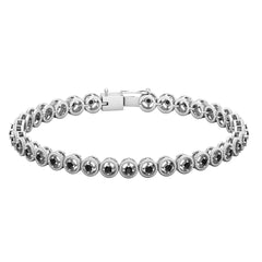 6.63 Carat Lab Grown Black Diamond Tennis Bracelet with Rope Frame