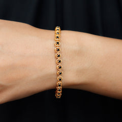 6.63 Carat Lab Grown Black Diamond Tennis Bracelet with Rope Frame