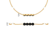 Black Onyx and Freshwater Pearl Minimal Station Chain Bracelet