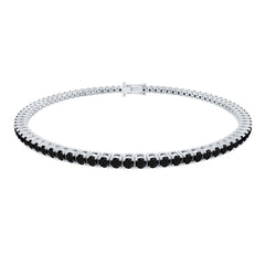 Certified Round Cut Lab Grown Black Diamond Tennis Bracelet