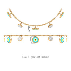 Certified Diamond Evil Eye Chain Bracelet