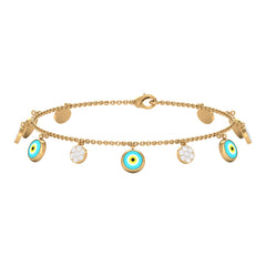 Certified Diamond Evil Eye Chain Bracelet