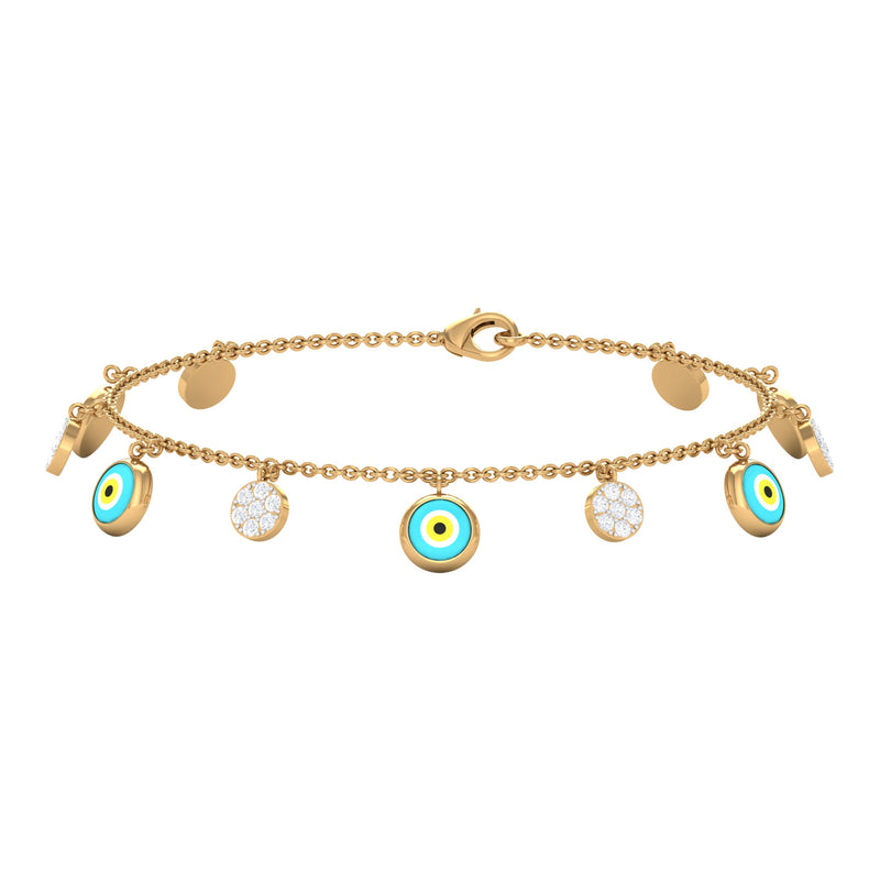 Certified Diamond Evil Eye Chain Bracelet