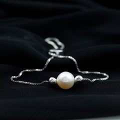 7.50 CT Freshwater Pearl Solitaire Bolo Bracelet