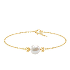 7.50 CT Freshwater Pearl Solitaire Bolo Bracelet
