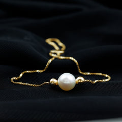 7.50 CT Freshwater Pearl Solitaire Bolo Bracelet
