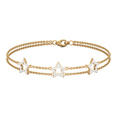 Certified Diamond Star Double Chain Bracelet