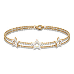 Certified Diamond Star Double Chain Bracelet