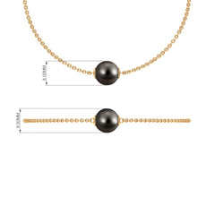 Natural 8MM Tahitian Black Pearl Bracelet with Lobster Clasp