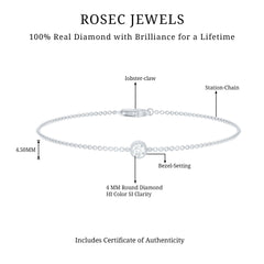 Certified Diamond Chain Bracelet in Bezel Setting