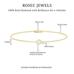 Certified Diamond Chain Bracelet in Bezel Setting