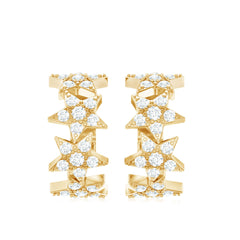 Zircon Star Celestial Hoop Earrings