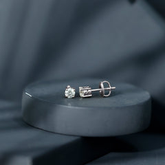 Brilliant Cut Diamond Solitaire Stud Earrings in Prong Setting