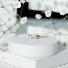 Brilliant Cut Diamond Solitaire Stud Earrings in Prong Setting