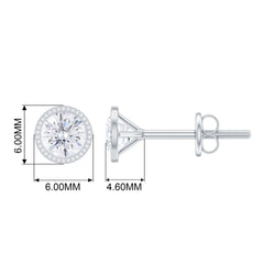 Round Diamond Solitaire Stud Earrings in Bezel Setting