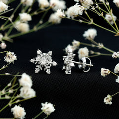 Diamond Snowflake Christmas Earrings