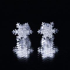 Certified Moissanite Winter Snowflake Stud Earrings