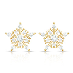 Certified Moissanite Snowflake Stud Earrings for Women