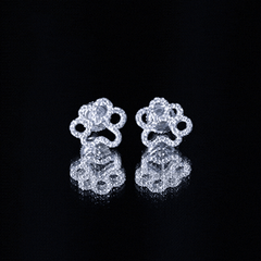 Moissanite Paw Print Earrings With Certificate