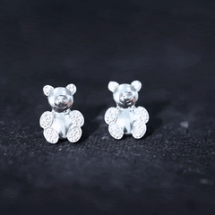 Teddy Bear Stud Earrings for Women with Diamonds