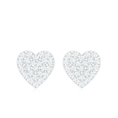 Natural Diamond Heart Stud Earrings for Women