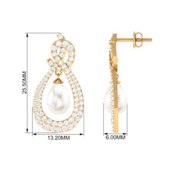 Genuine Freshwater Pearl Teardrop Earrings for Bride