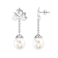12 Carat Cultured Freshwater Pearl Dangle Chain Earrings