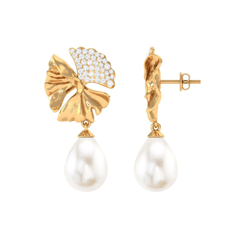 Nature Inspired 9X12mm Freshwater Pearl Drop Earrings