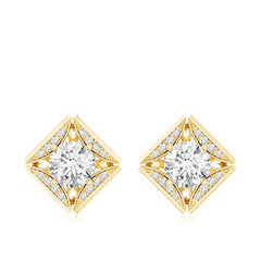 Classic Lab Grown Diamond Stud Earrings With Screw Back