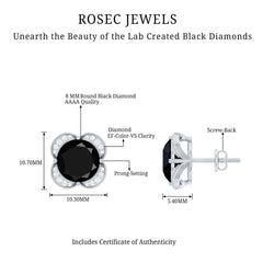 Lab Grown Black Diamond Statement Stud Earrings