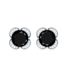Lab Grown Black Diamond Statement Stud Earrings
