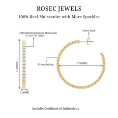 Certified Moissanite Big Hoop Earrings for Women