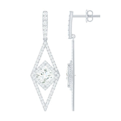 Certified Lab Grown Wedding Dangle Earrings
